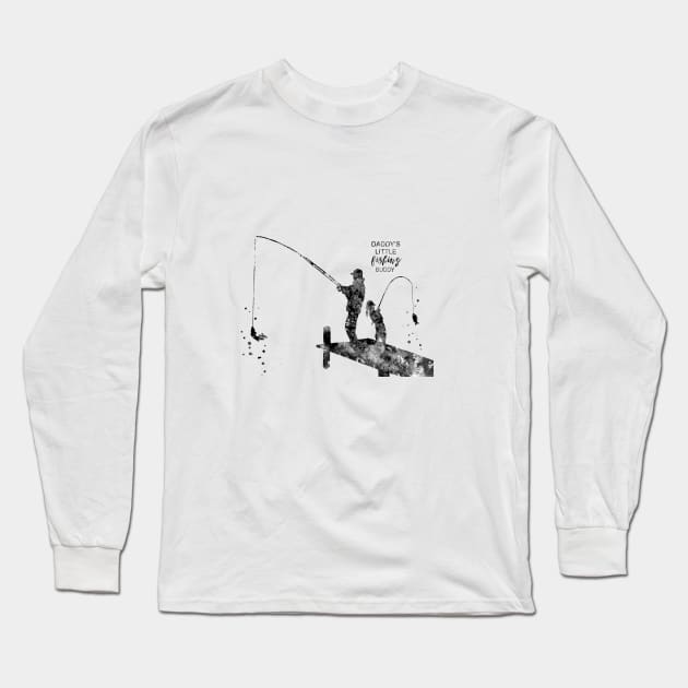 Daddy's little fishing buddy Long Sleeve T-Shirt by RosaliArt